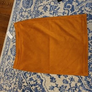 Ann Taylor sz 8 brown faux suede pencil skirt new with tags WSK42